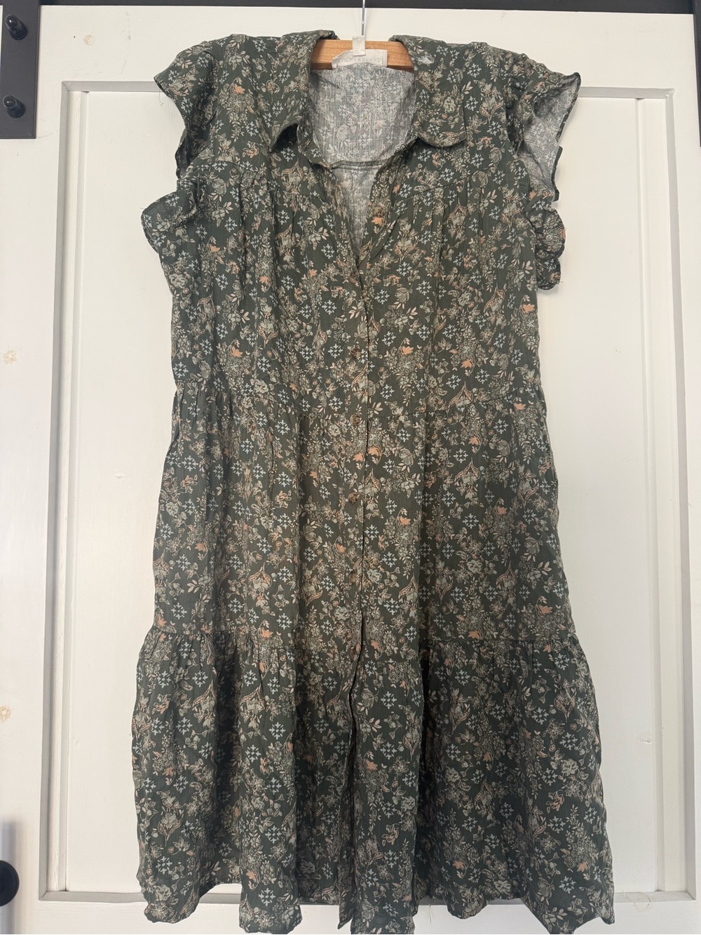 Lucky Brand floral dress in Olive Green